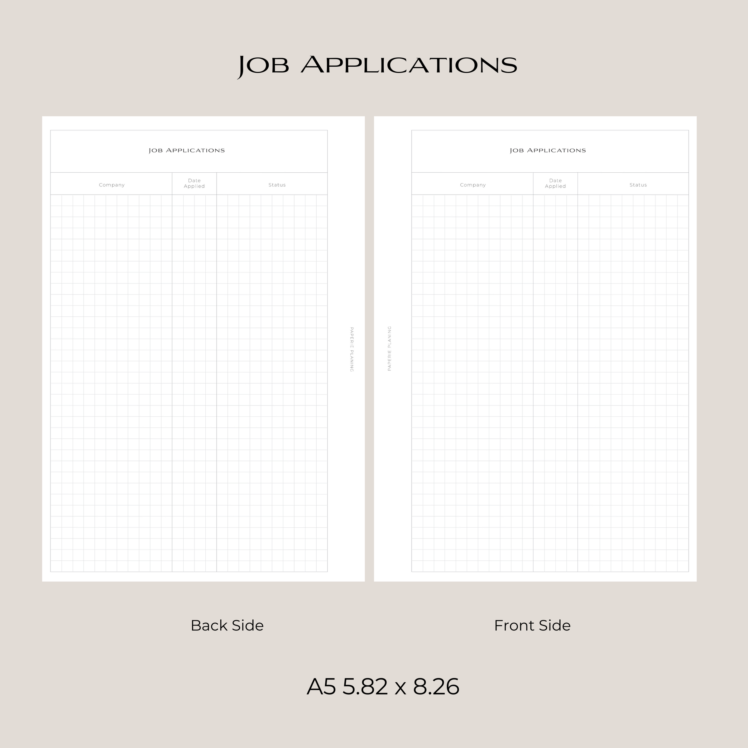 Job Applications Inserts