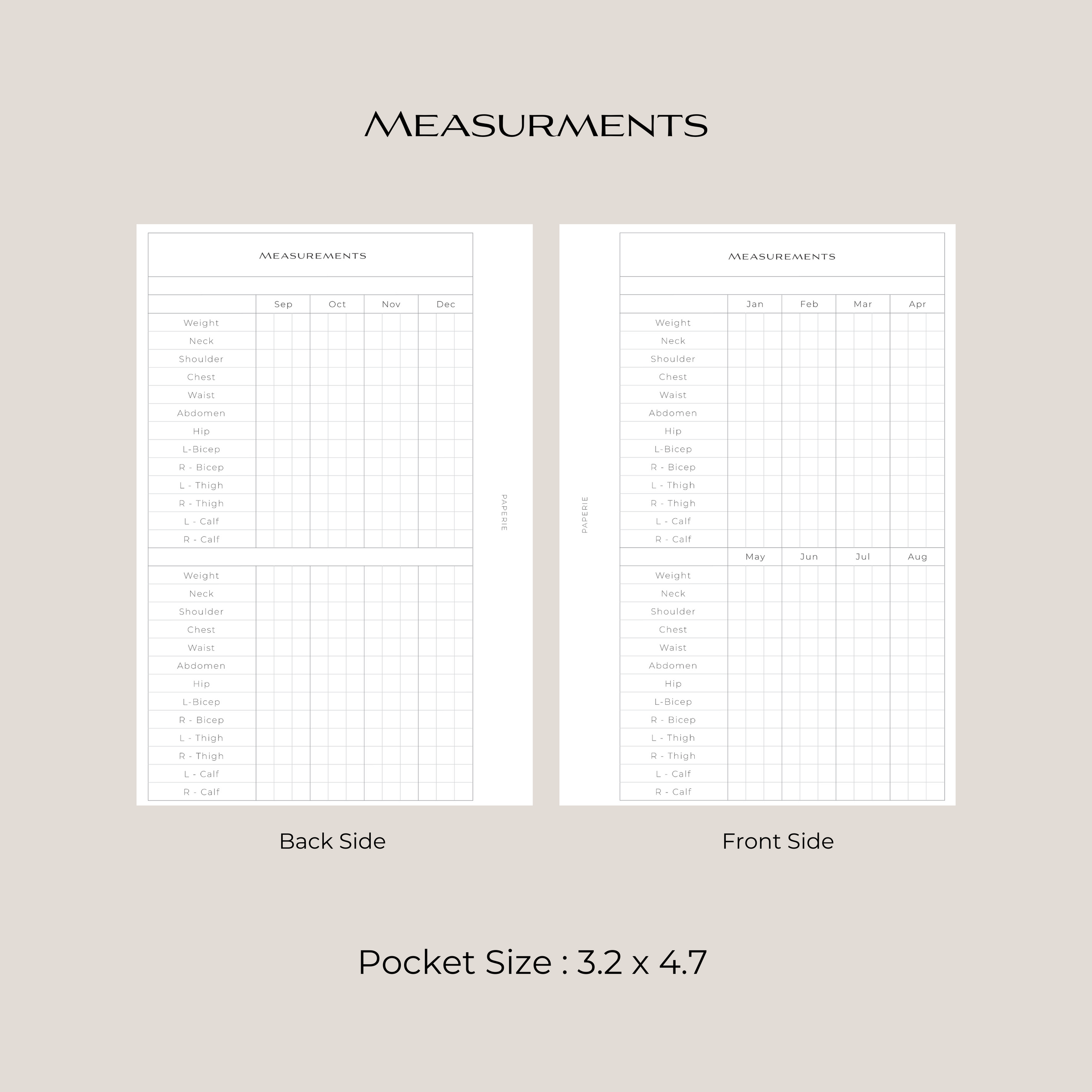 Measurements Inserts