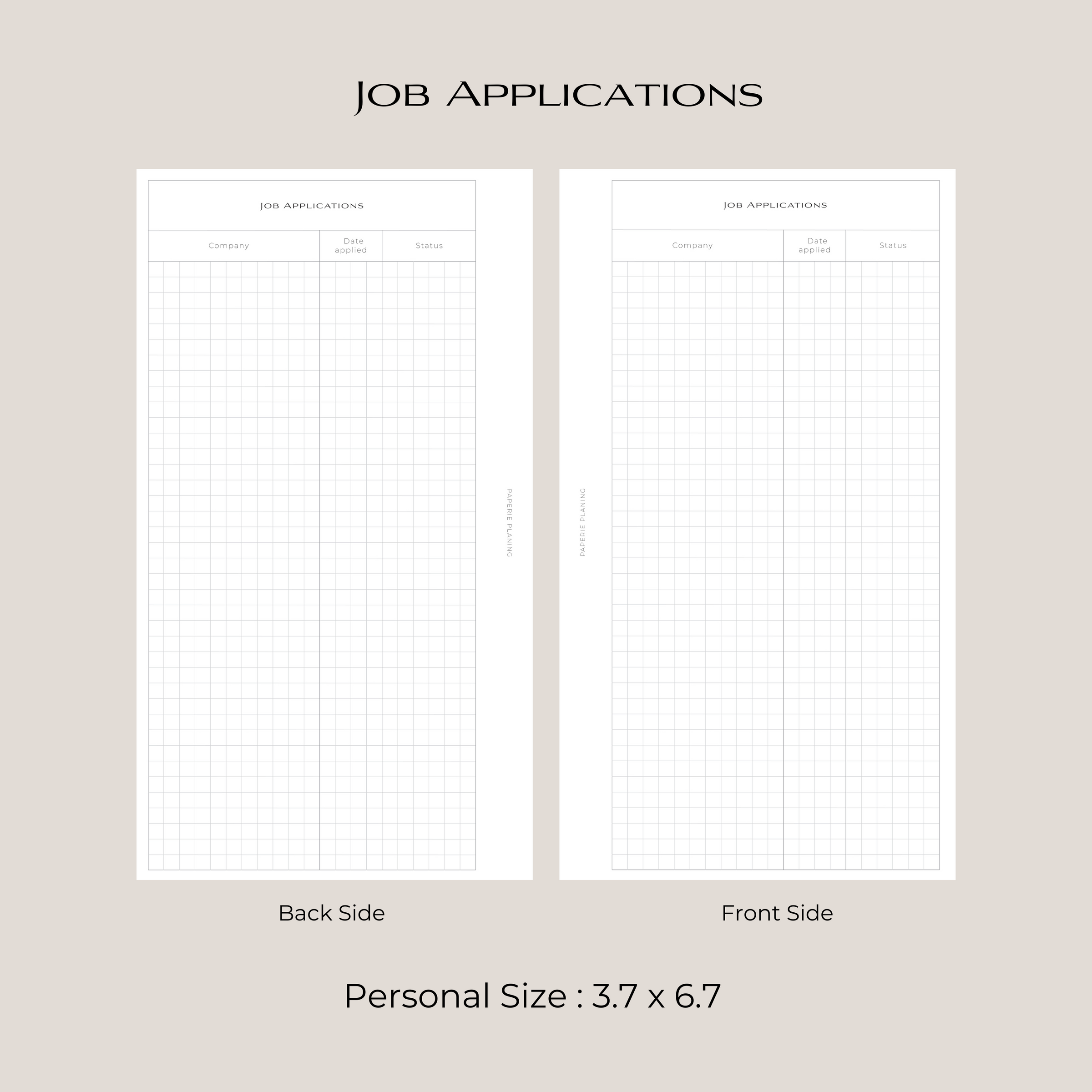 Job Applications Inserts