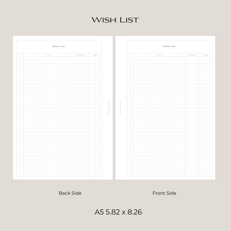 Wish List Inserts