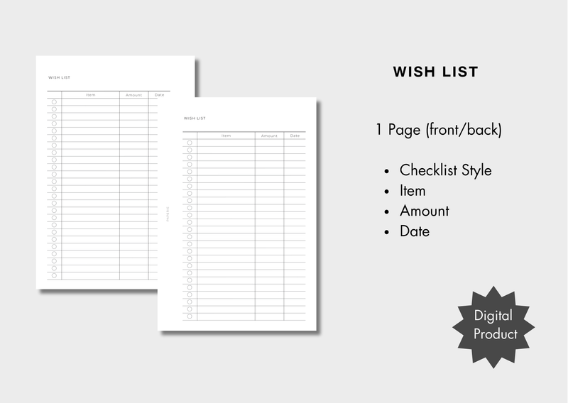 Wish List Inserts