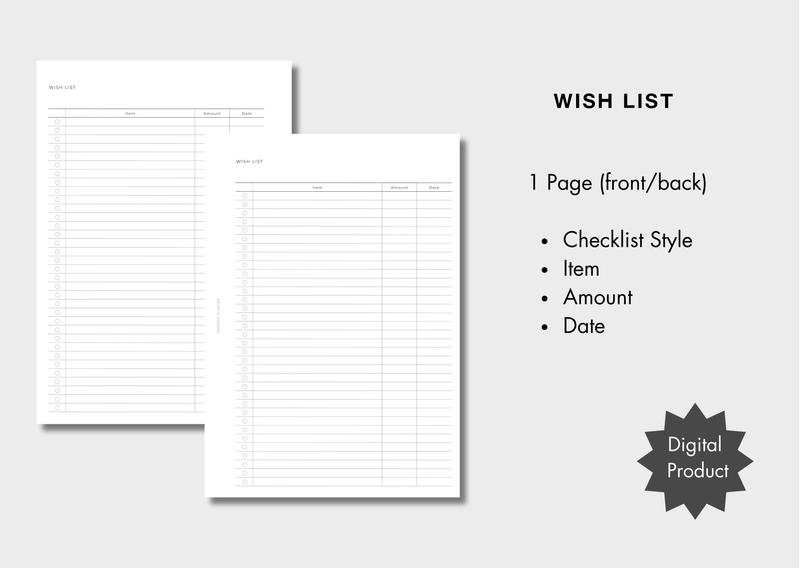 Wish List Inserts