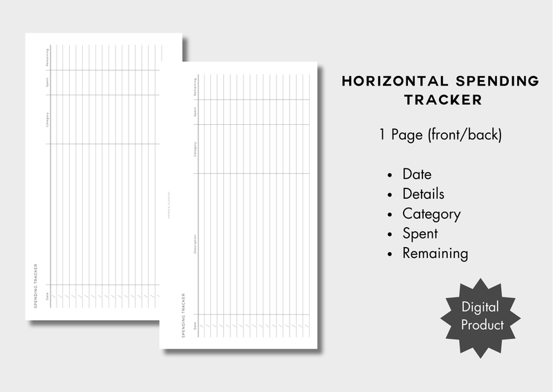 Horizontal Spending Tracker