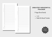 Undated Horizontal Tracker Inserts