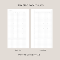 Jan-Dec Monthly Inserts