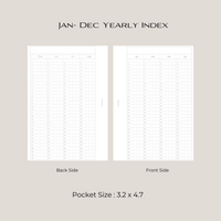 Jan-Dec Yearly Index Inserts