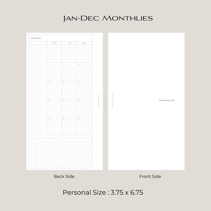 Jan-Dec Monthly Inserts