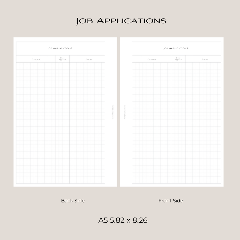 Job Applications Inserts