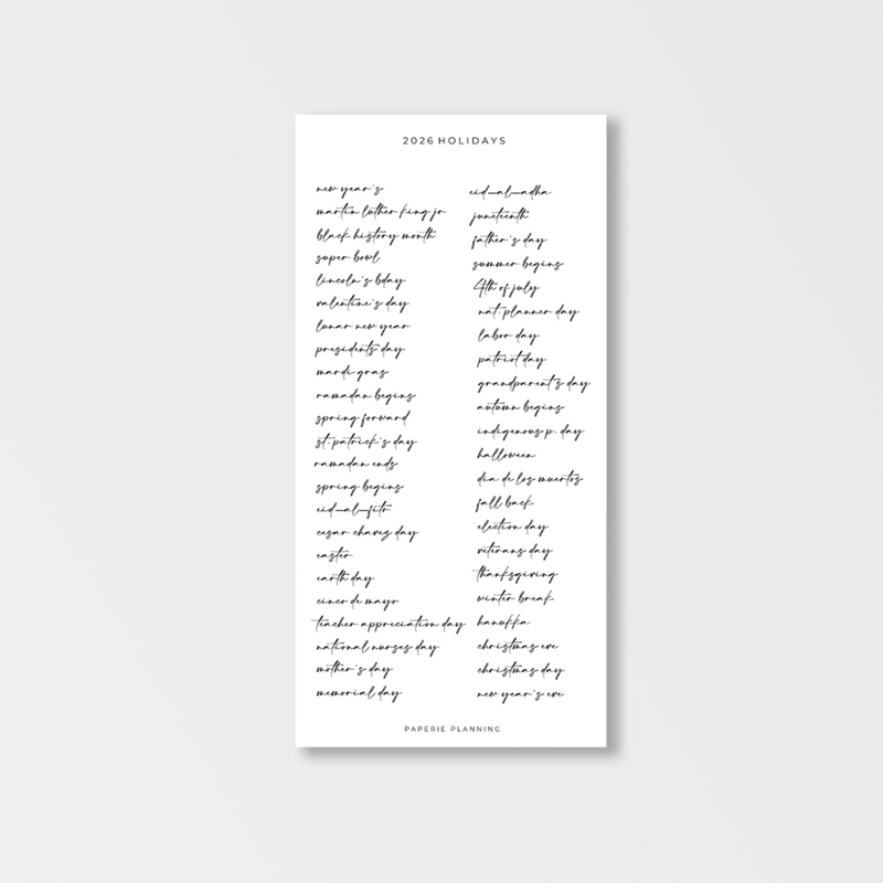 2026 Holiday Cursive Scripts