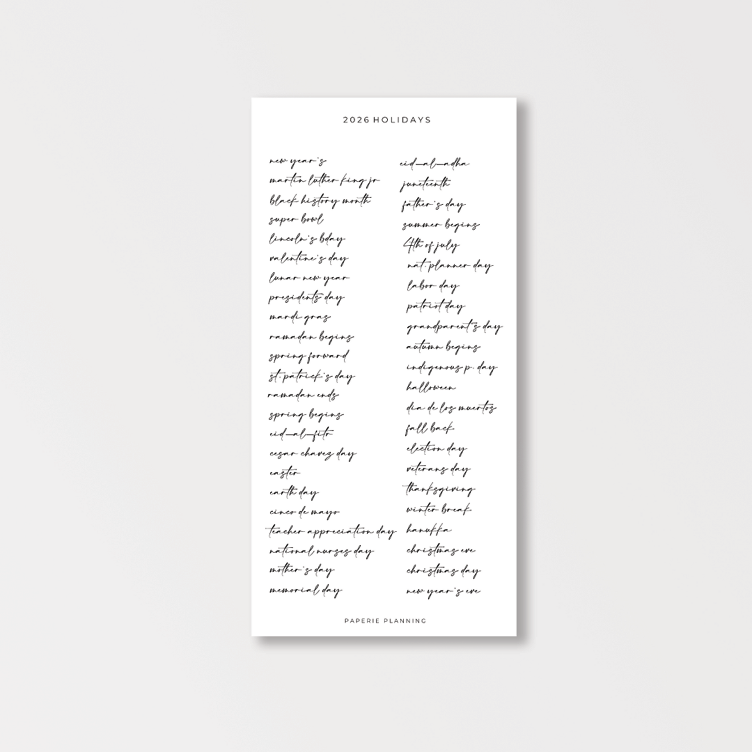 $3 - 2026 Holiday Cursive Scripts