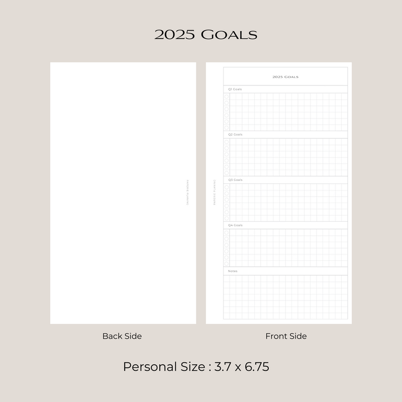 2025 Goals Inserts