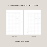 Undated Horizontal Weekly Inserts