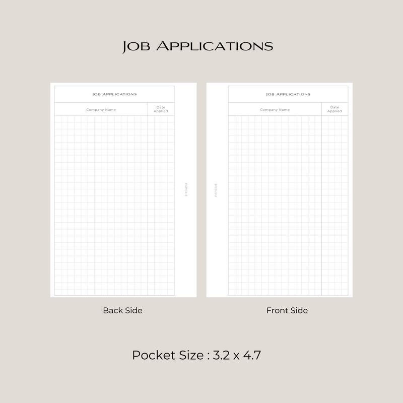 Job Applications Inserts