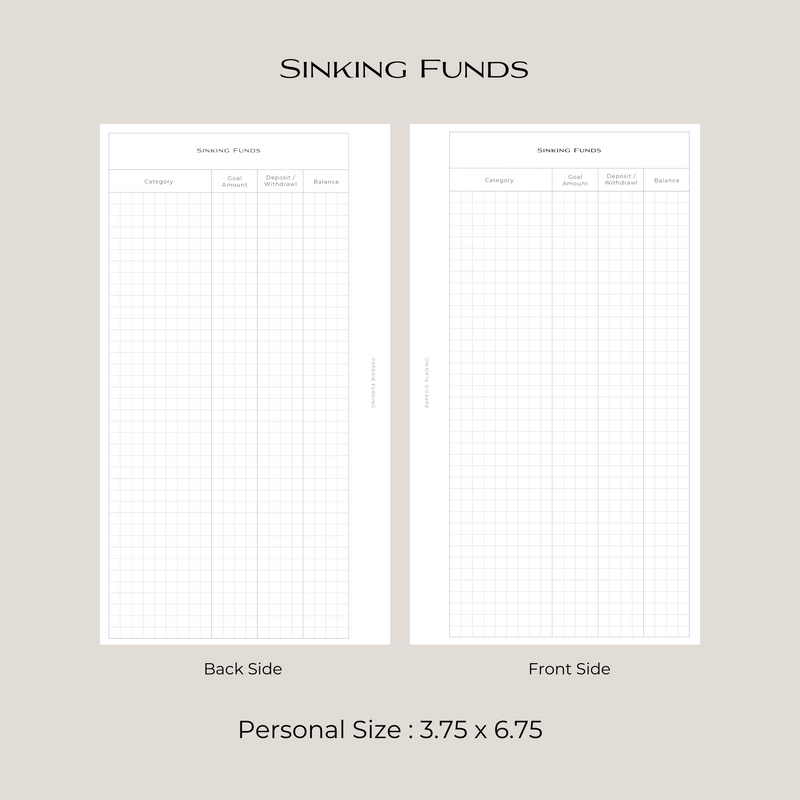 Sinking Funds Inserts