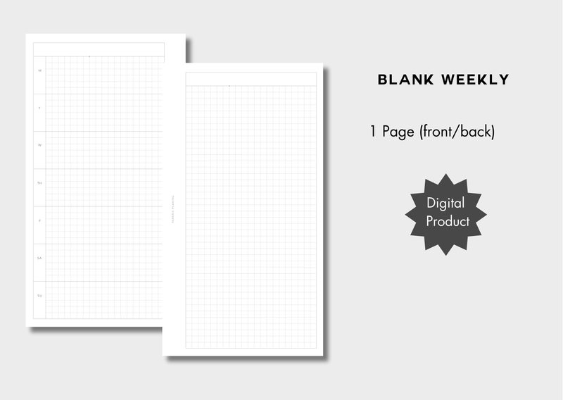 Blank Weekly Grid Inserts (NEW)