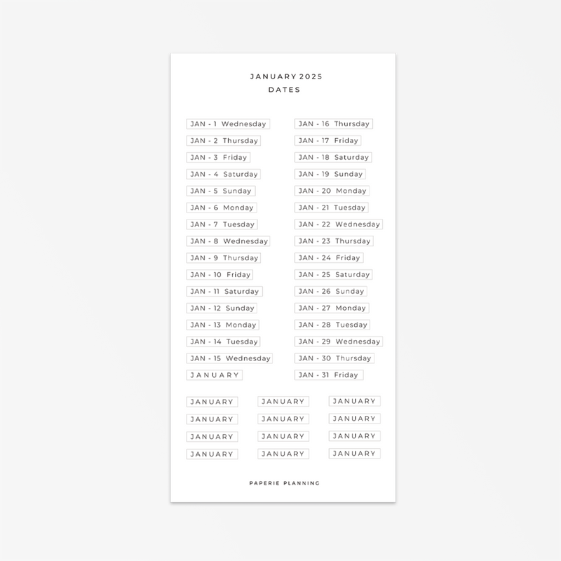 2025 Functional Dates