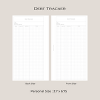 Debt Tracker Inserts