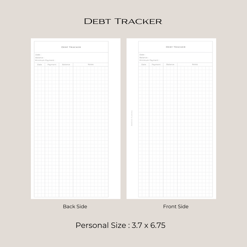 Debt Tracker Inserts