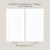 Undated Horizontal Weekly Inserts - List Format