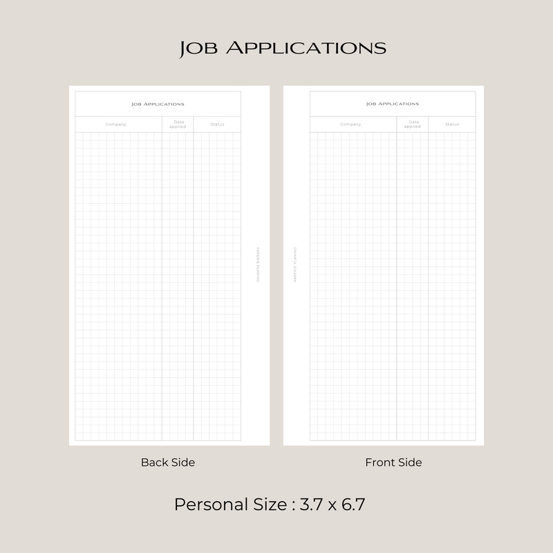 Job Applications Inserts