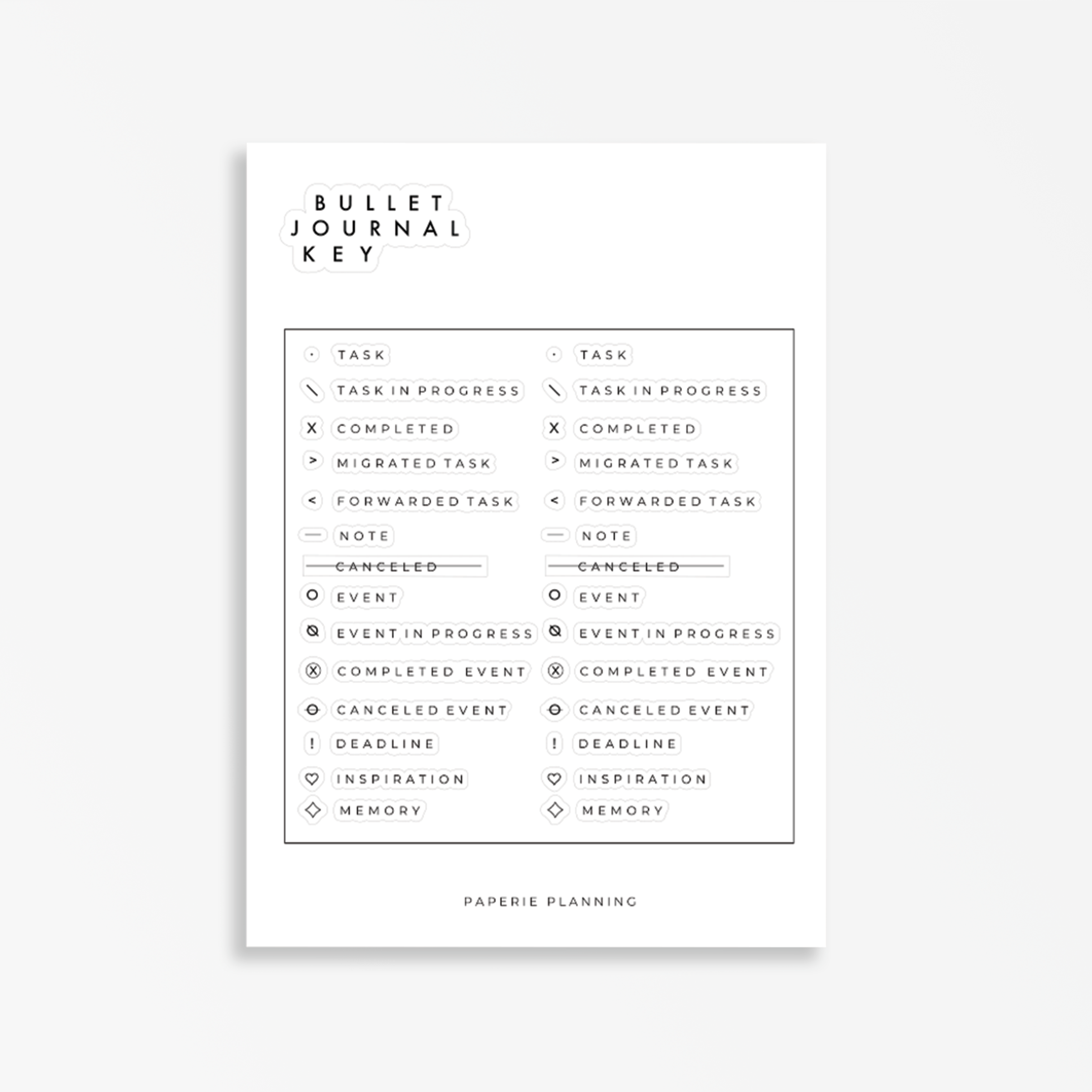 Bullet Journal Key Sticker Sheet – Paperie Planning