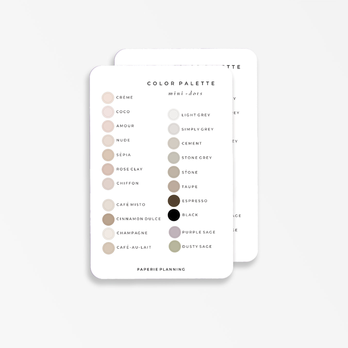 $2 White Matte Color Palette