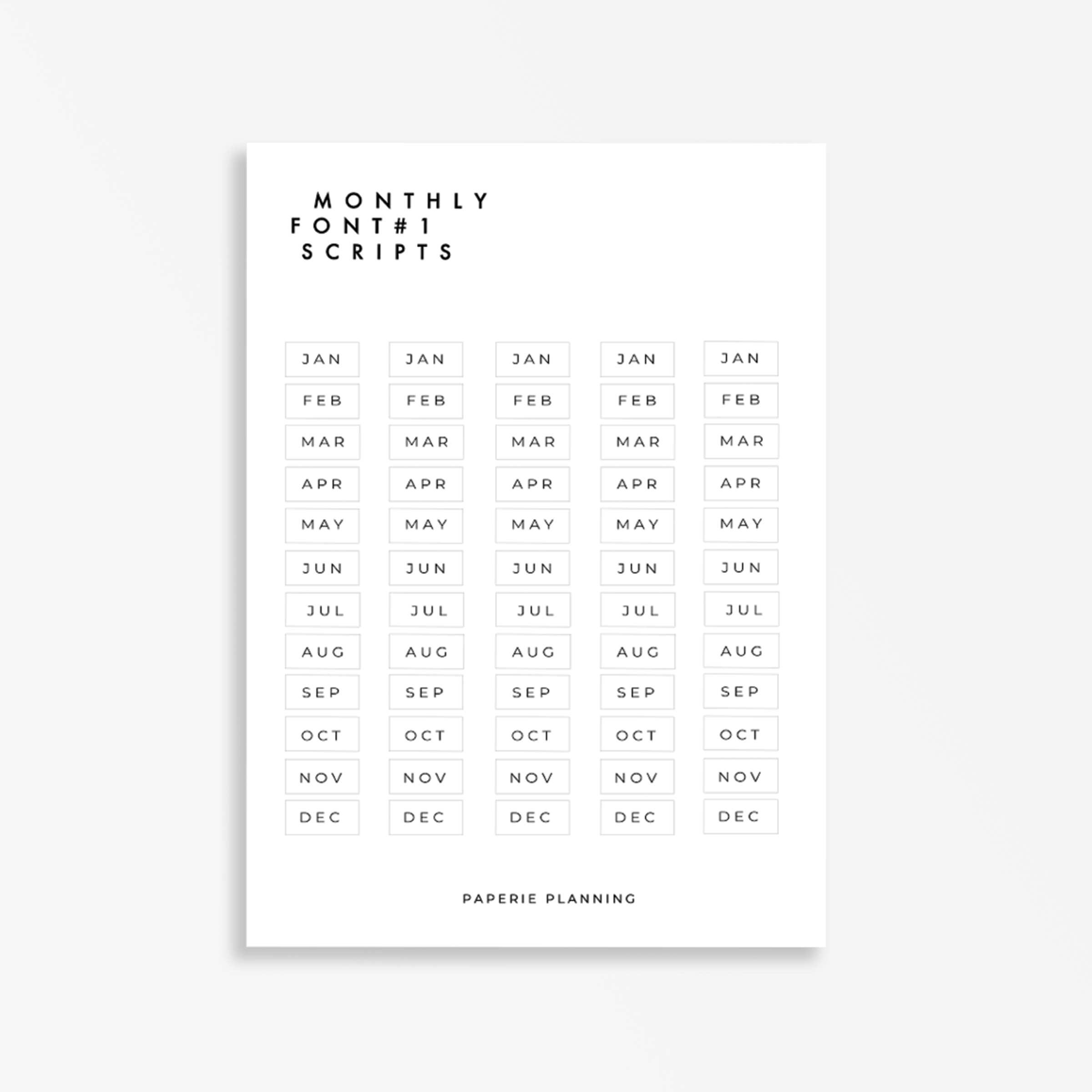 $2 Monthly Scripts - font 1