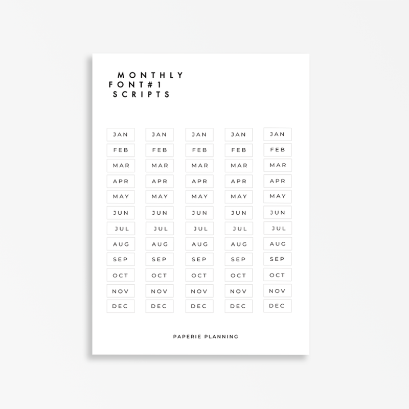 Monthly Scripts - Font #1