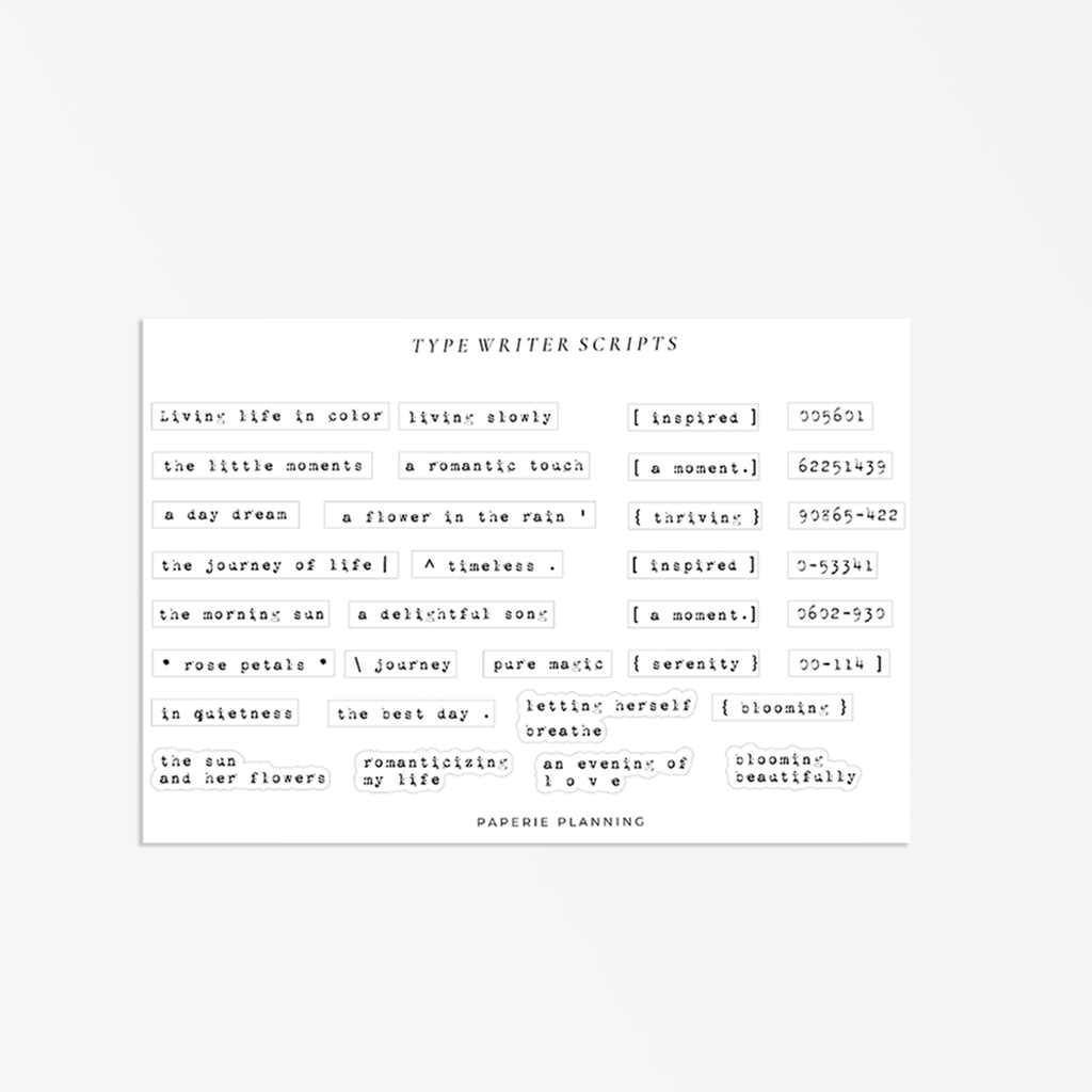 Common Typing Script Typewriter Scripts – Paperie Planning