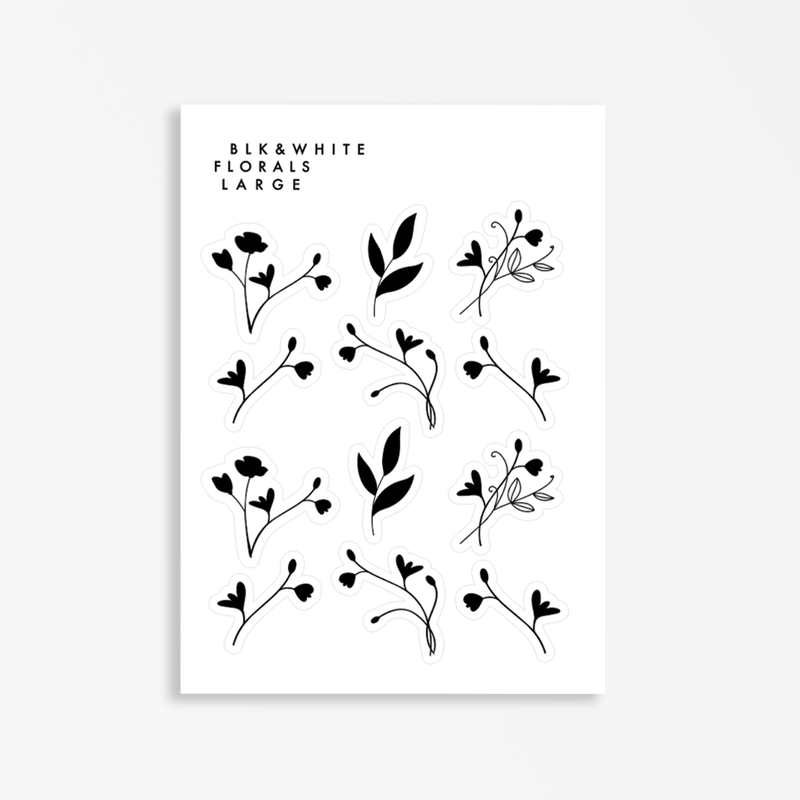 Black & White Floral Stickers