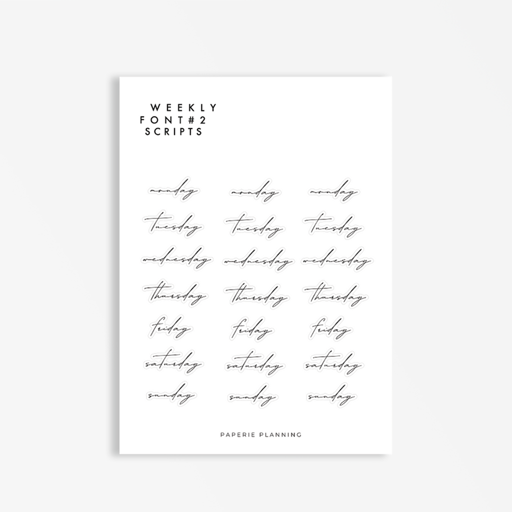 Weekly Scripts - Font #2 – Paperie Planning